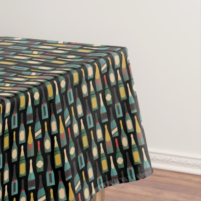 Wine Bottles on Black Tablecloth (In Situ)