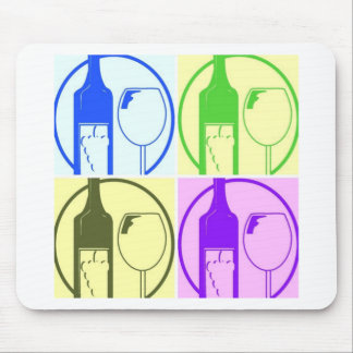 Wine Bottles Pop Art Mouse Pad