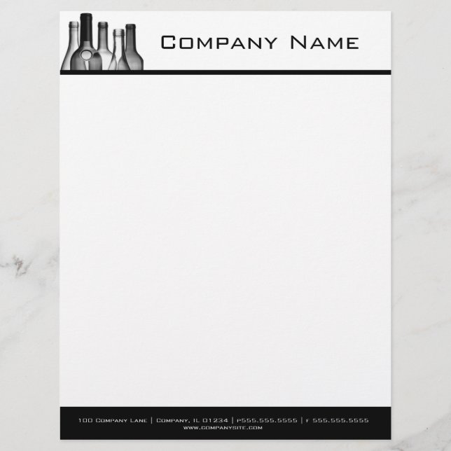 Wine Bottles Professional Letterhead (Front)