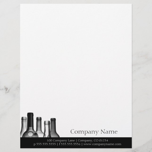 Wine Bottles Professional Letterhead Design (Front)