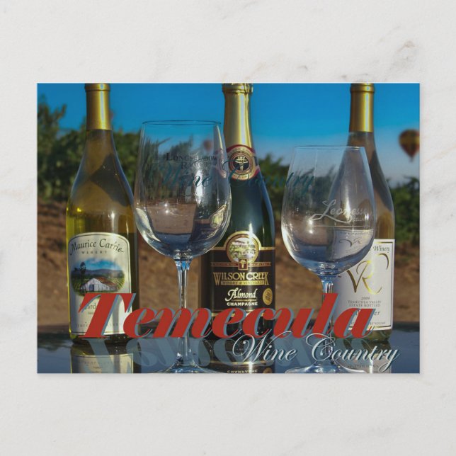 Wine Bottles Temecula Valley Vineyard Postcard (Front)