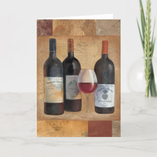 Wine Bottles with Glass Card