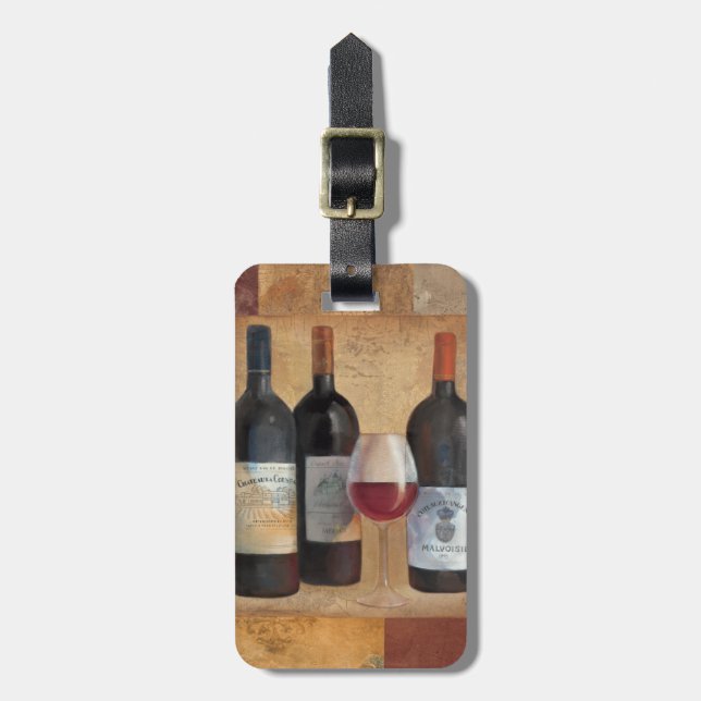 Wine Bottles with Glass Luggage Tag (Front Vertical)