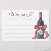 Wine & Bow Bridal shower Who am I game