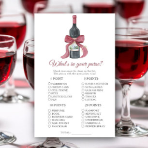 Wine bridal shower What's in your purse game