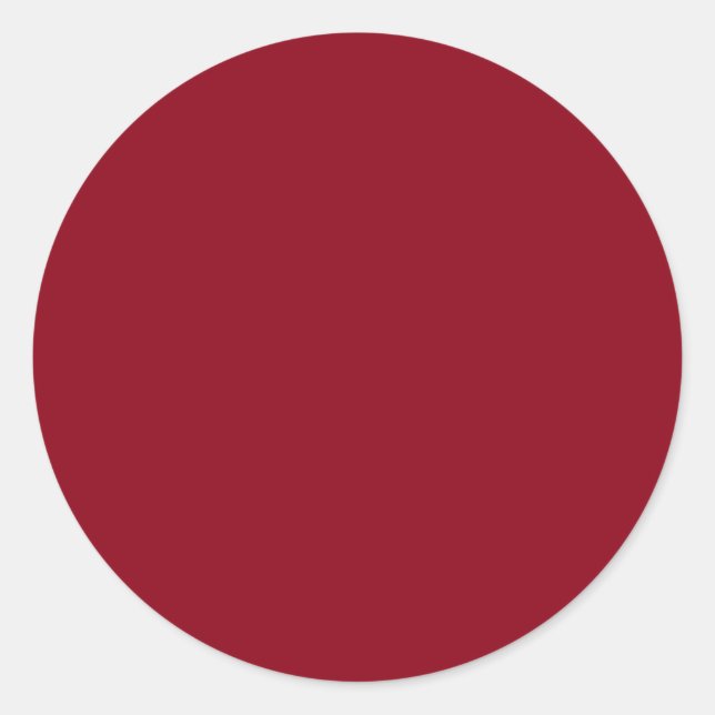 Wine Burgundy Dark Red Colour Only Custom Classic Round Sticker (Front)