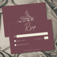 Wine Burgundy Minimalist Leaf Acorn Fall Wedding