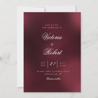 Wine Burgundy Ombre Wedding Invitation
