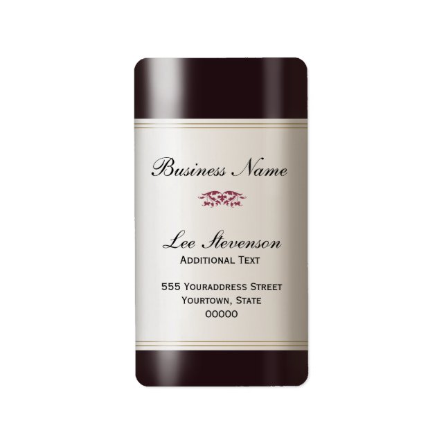 Wine  Business Address Label (Front)