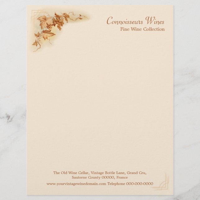 Wine business letterhead template (Front)