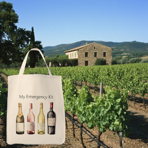 Wine Carry Tote Bag with Funny Saying 