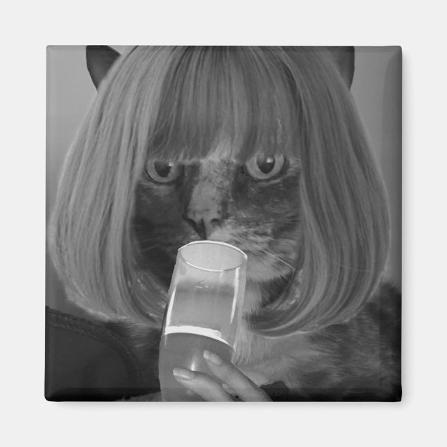 Wine Cat Magnet (Front)