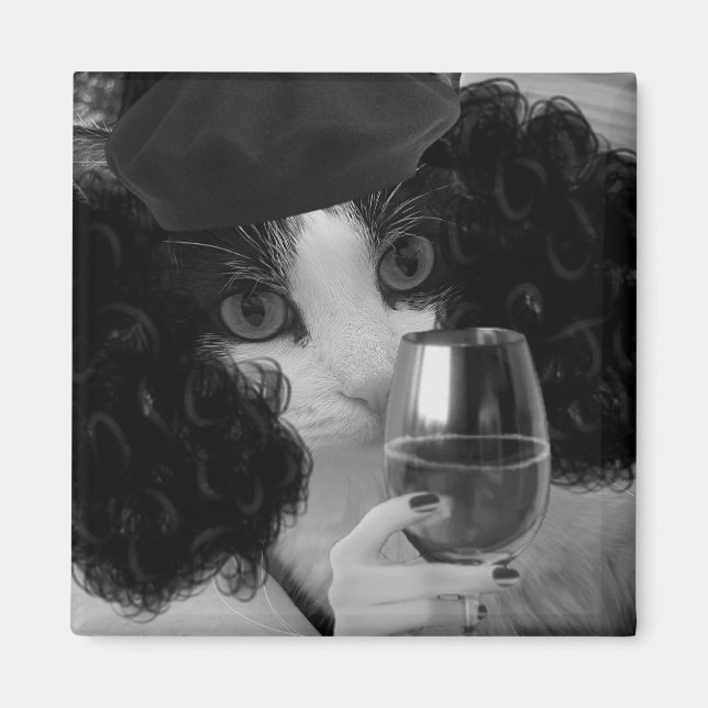 Wine Cat Magnet (Front)