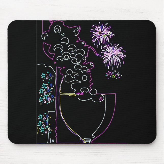 Wine Celebration in Neon-Mousepad Mouse Pad (Front)