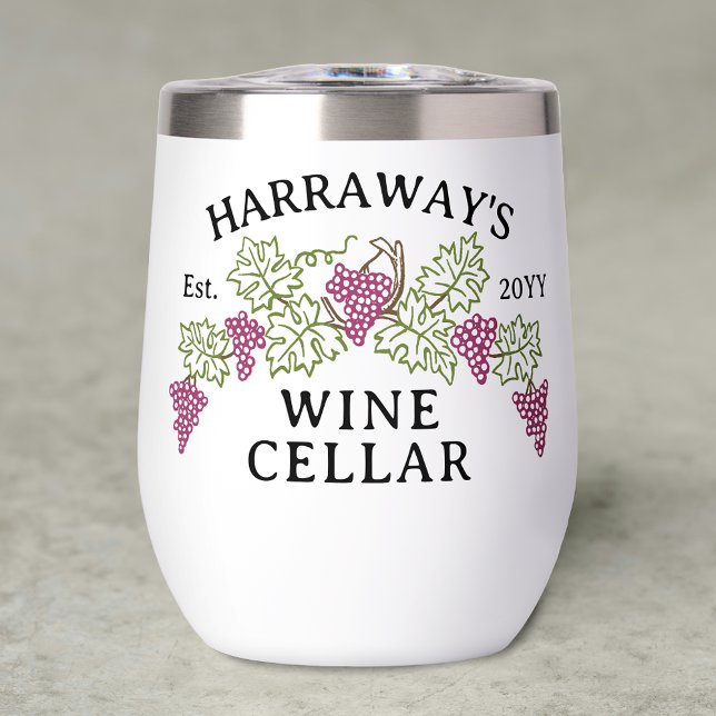 Wine Cellar Personalised Name | Grapes and Leaves (Creator Uploaded)