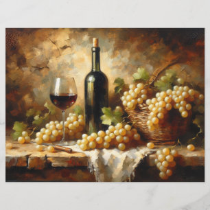 Wine Cellar Wine Grapes Still Life Scrapbook Paper