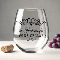 Wine Cellar with Grapes Personalised Name and Date