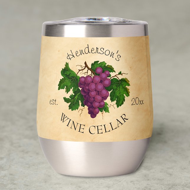 Wine Cellar with Grapes Personalised Name Vintage (Creator Uploaded)