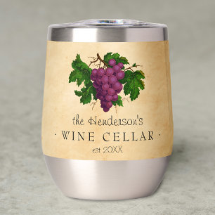 Wine Cellar with Grapes Vintage Personalised Name