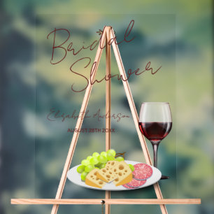 Wine & Charcuterie Bridal Shower Acrylic Sign