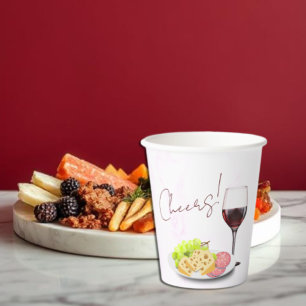 Wine & Charcuterie Engagement Party Paper Cups