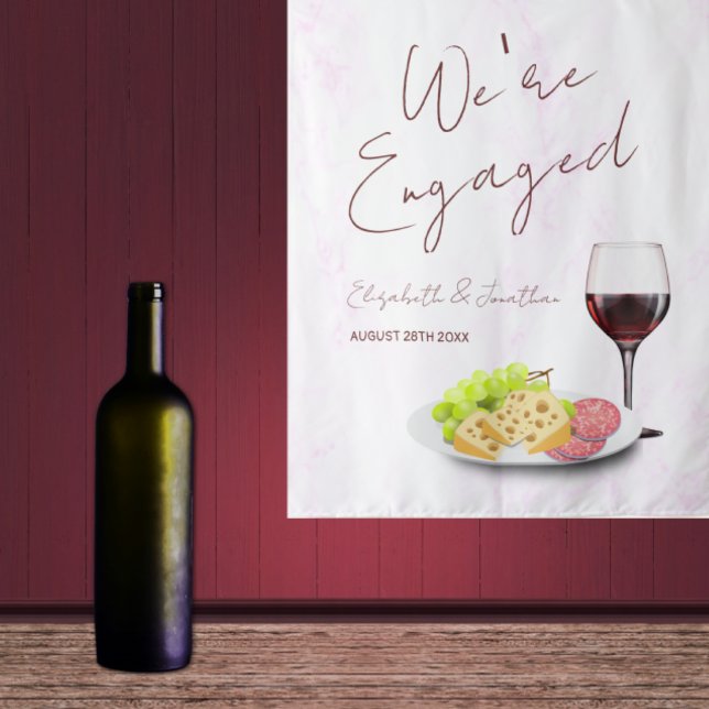 Wine & Charcuterie Engagement Party Tapestry (Creator Uploaded)