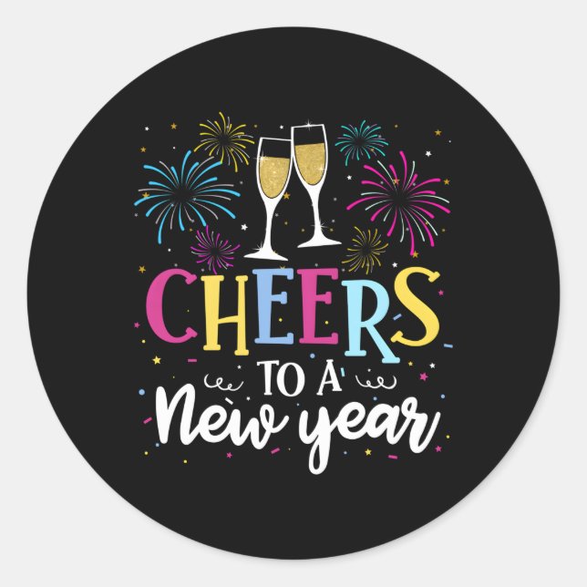Wine Cheers To A New Year Happy New Year 2022 New  Classic Round Sticker (Front)