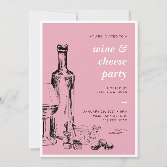 Wine & Cheese Any Occasion Party Invitation (Front)