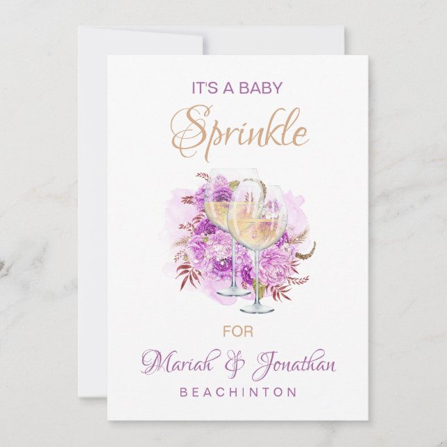 *~* Wine Cheese Baby SPRINKLE Shower Invitation (Front)
