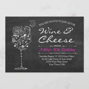 Wine & Cheese Birthday Invitation
