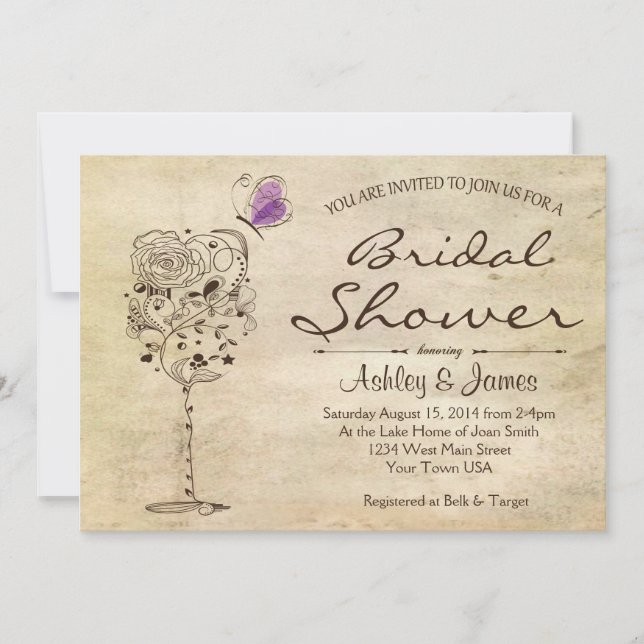 Wine & Cheese Bridal Shower Invitation (Front)