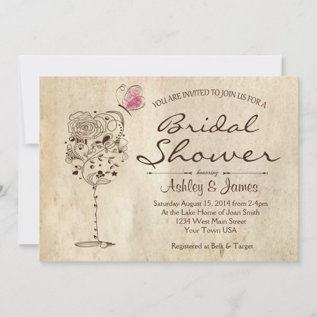 Wine & Cheese Bridal Shower Invitation (Front)