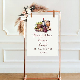 Wine & Cheese Bridal Shower welcome Sign