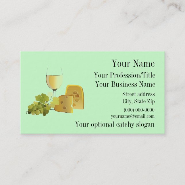 Wine & Cheese Design Business Card (Front)