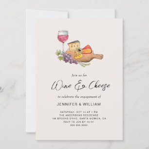 Wine & Cheese Engagement Party Invitation