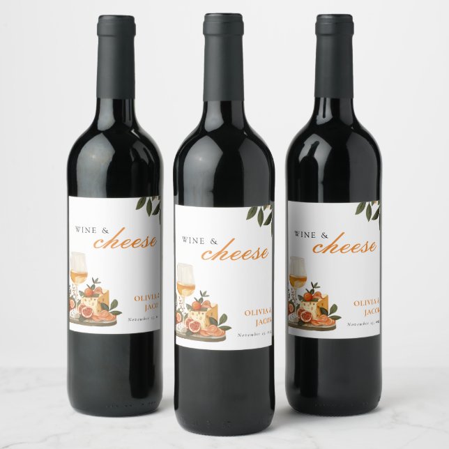 Wine & Cheese Engagement Party Label (Bottles)