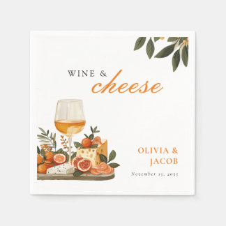 Wine & Cheese Engagement Party Napkin