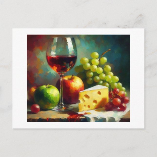 Wine Cheese Fruit,  Postcard (Front)