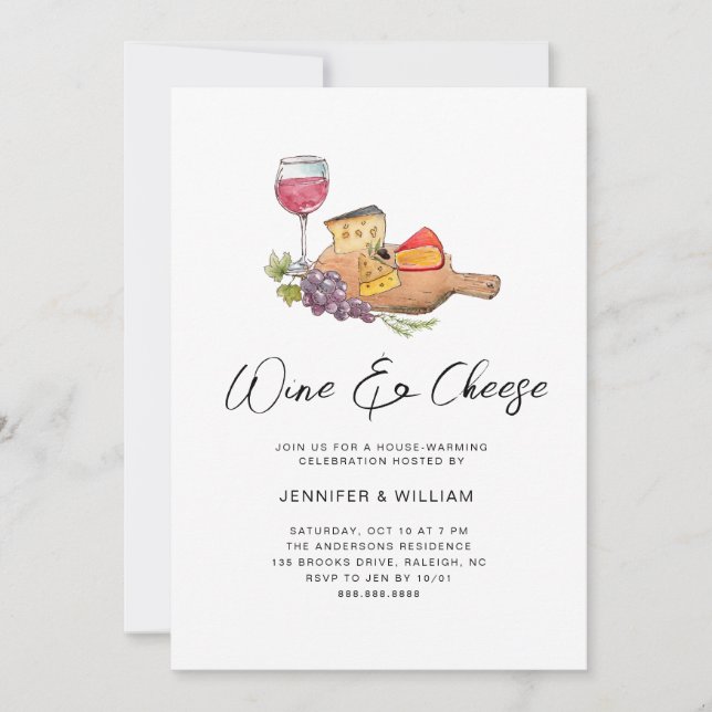 Wine & Cheese Housewarming / Any Occasion Party Invitation (Front)