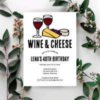 Wine & Cheese Tasting Party Birthday Sketch CUSTOM