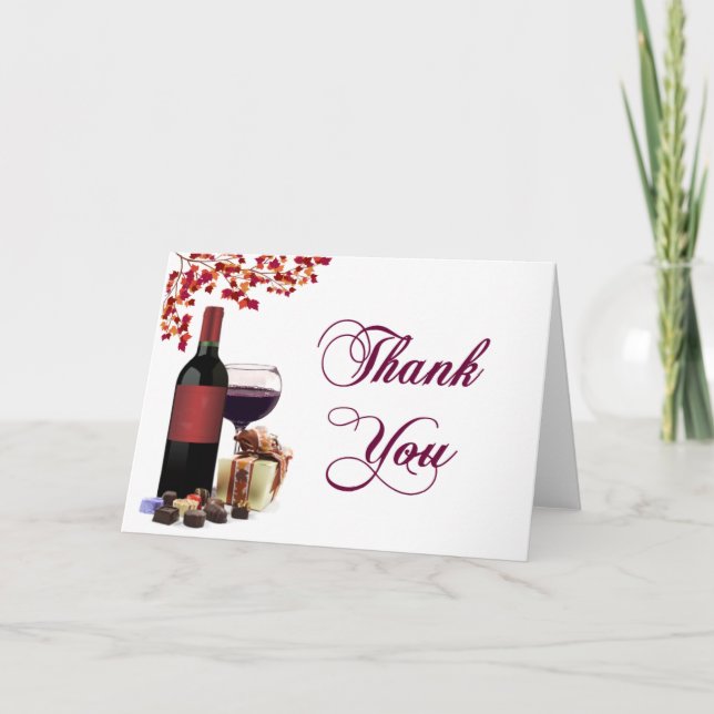 Wine & Chocolate Thank You Card (Front)