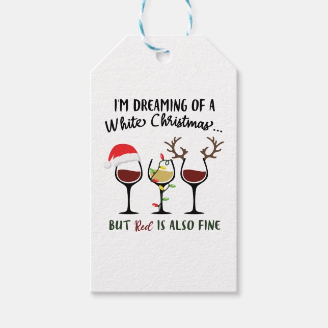 Wine Christmas  Gift Tags (Front)