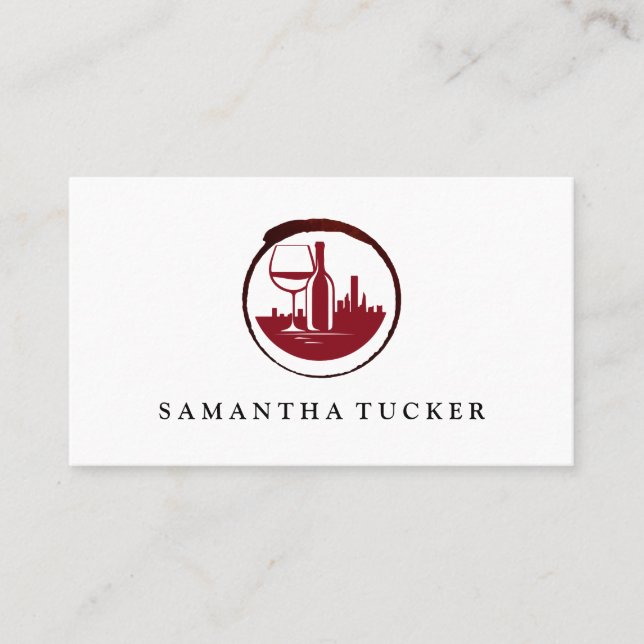 Wine City Red Logo | Vineyard Estate Winery Business Card (Front)