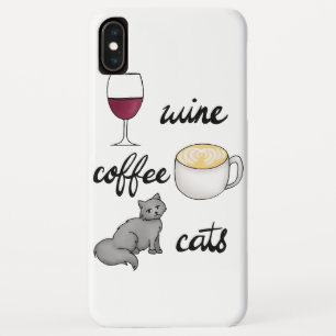 Wine Coffee Cats Funny Cute Cartoon Case-Mate iPhone Case