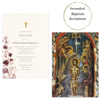 Wine-Colored Boho Flowers Orthodox Baptism