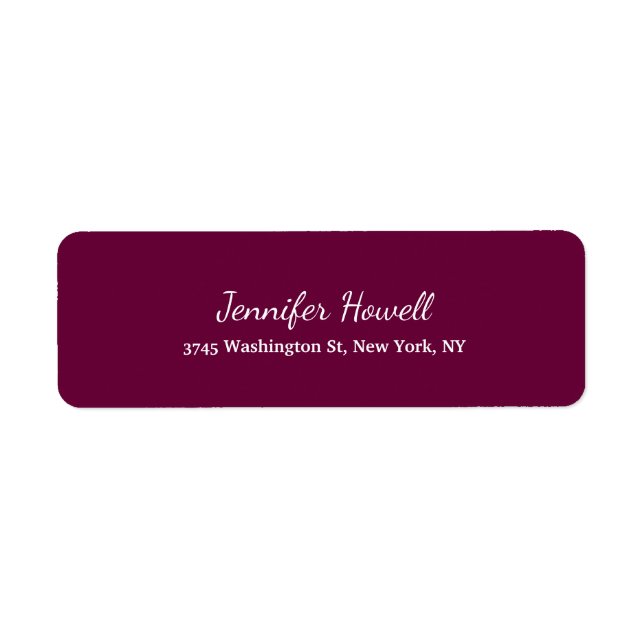 Wine Colour Creative Handwriting Plain Feminine (Front)