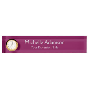 Wine Colour Professional Plain Modern Nameplate