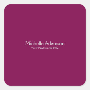 Wine Colour Professional Plain Modern Square Sticker