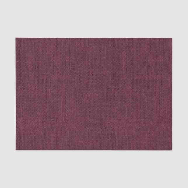 Wine Coloured Burlap Texture Tissue Paper (Front)