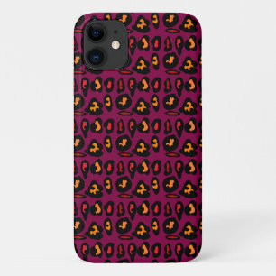 Wine coloured pattern plus black peach red design Case-Mate iPhone case